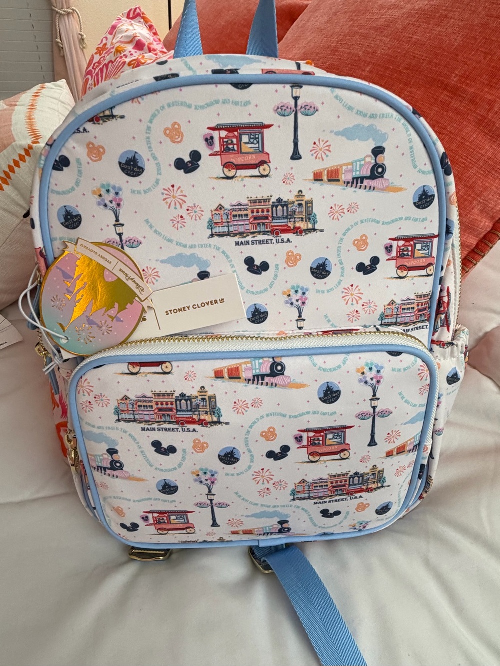 Disney SCL Main Street Print Mini Backpack - Light Blue